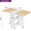 Folding Dining Table, Mobile Table with Casters and Drawers, Mobile Kitchen Table for Small Spaces-1435074133