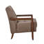 Fauteuil Lenie, cuir capitonné, bois de noyer-113497066