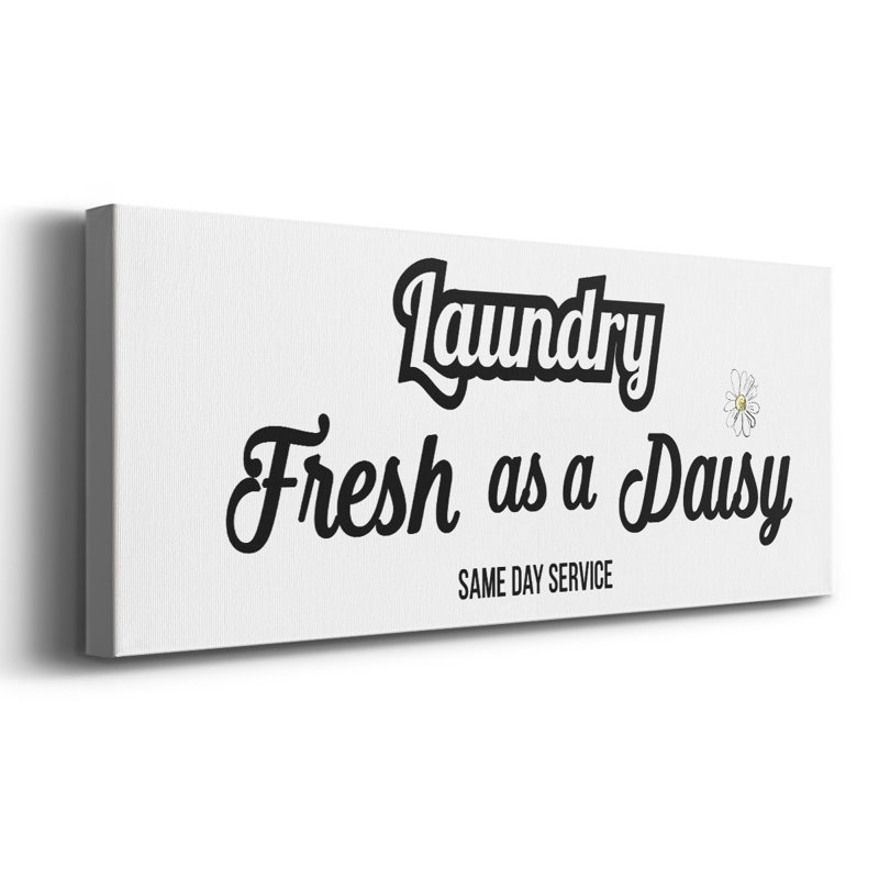 Daisy Laundry - Toile tendue avec châssis, H 12 po x l 30 po x P 1,5 po