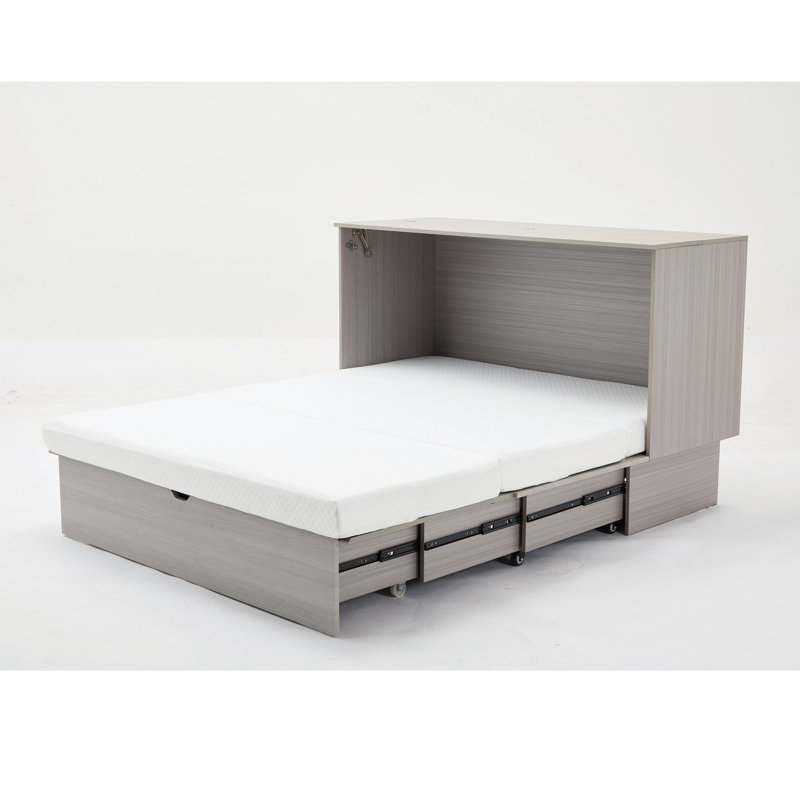 Lit moderne avec espace de rangement, grand matelas, mousse pliante, hublots, lit peu encombrant, grand lit et mousse pratique