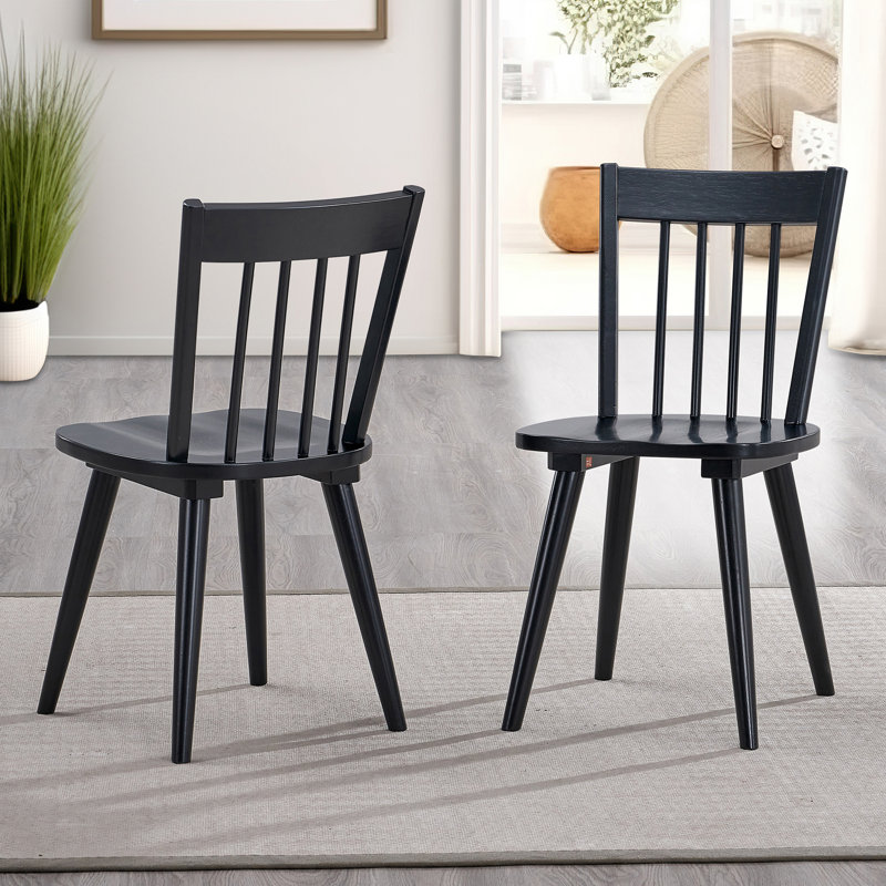 Driana 17.5" Wide Country Farmhouse Slat Back Wood Modern Dining Chairs