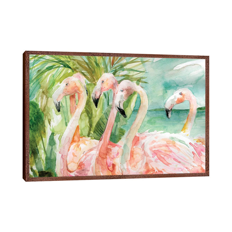Pink Ladies by Carol Robinson - Painting on Canvas, 152.5 cm H x 101.5 cm W, Classic Brown Wood Framed
