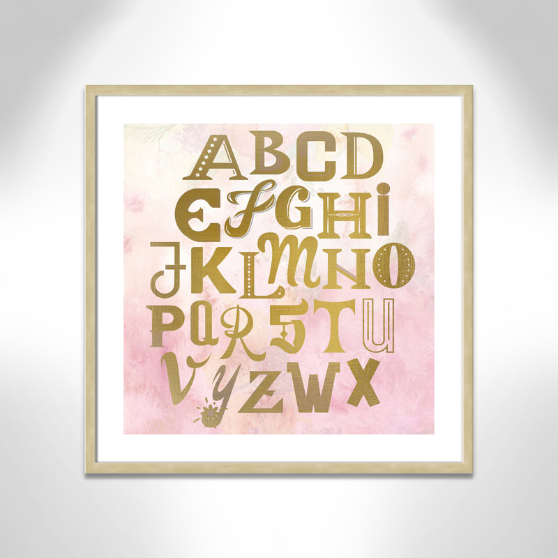 Abc Pink ', impression sur papier, Encadré de boîte champagne, H 26,5 po x l 26,5 po x P 1,18 po