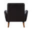 Fauteuil d'appoint Vireo en similicuir avec accoudoirs et pieds en bois d'hévéa pour salon