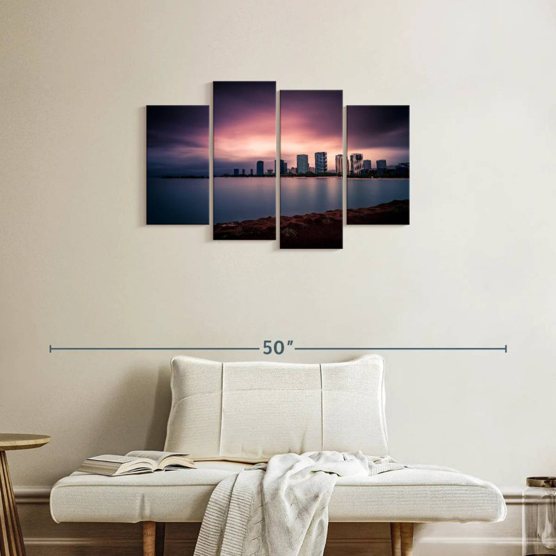 Sirecc Honolulu, coucher de soleil mauve, horizon, H 22 po x l 36 po