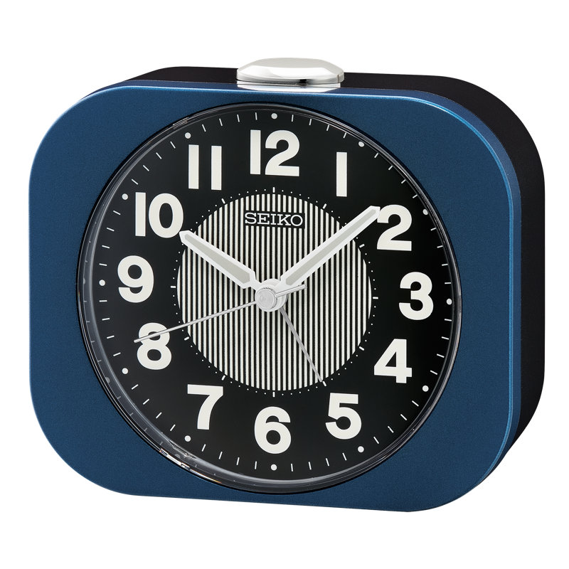 QHE206LLH Basic Alarm Clock, Blue, Metallic Blue
