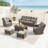 Keaisha 5 Person Outdoor Conversation Furniture Set Seating Group With Coffee Table And Cushions-624864203-624864206