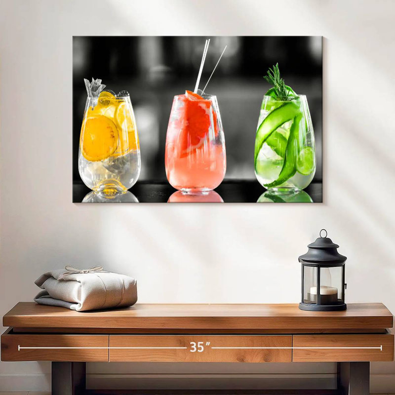Yarlin fruité gin cocktails, H 16 po x l 24 po
