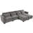 6-Piece Upholstered Modular Sectional Sofa Cloud Couch-685683462
