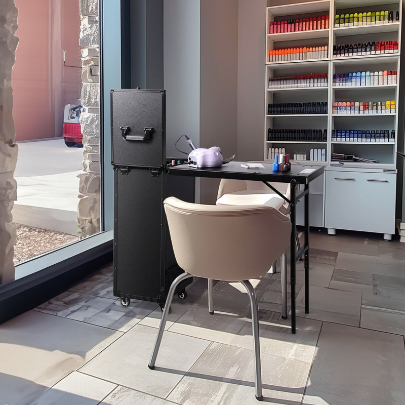 FlexiMod Black Mobile Makeup and Manicure Workstation