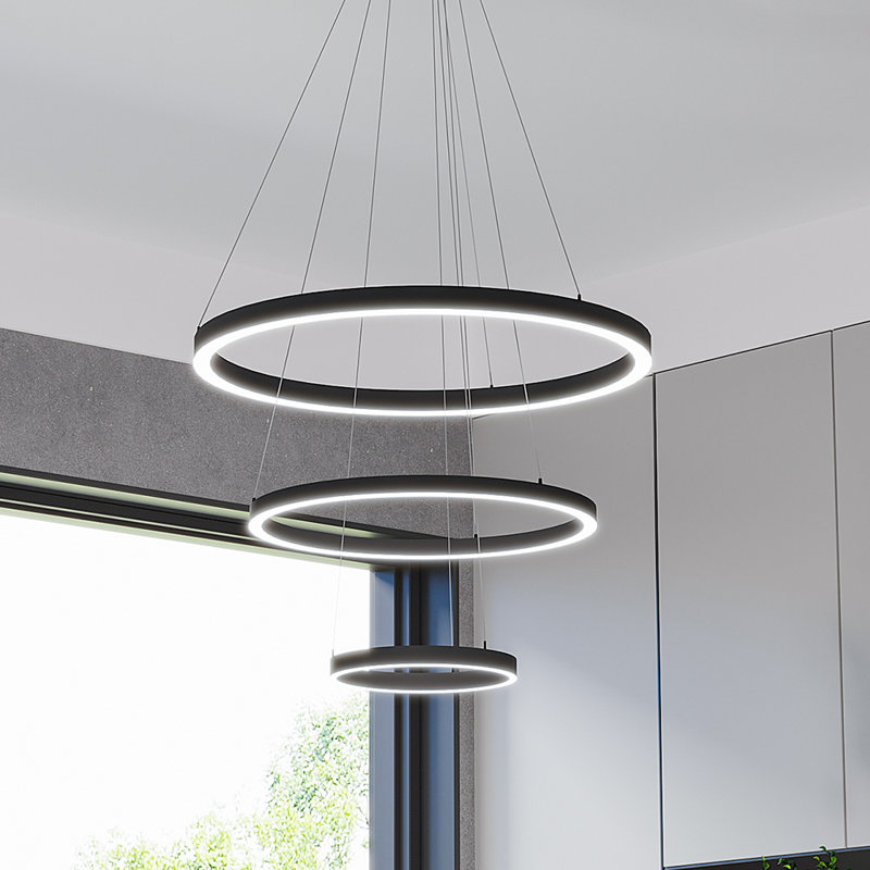 Riam 3 - Light Black LED Geometric Pendant