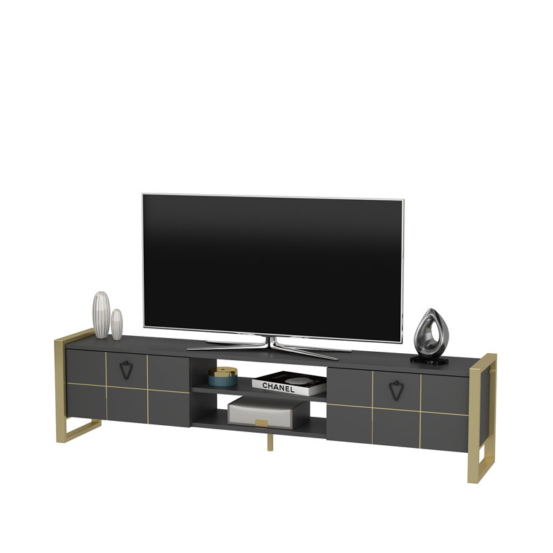 Rotherhithe Entertainment Unit for TVs up to 70", Black/Gold