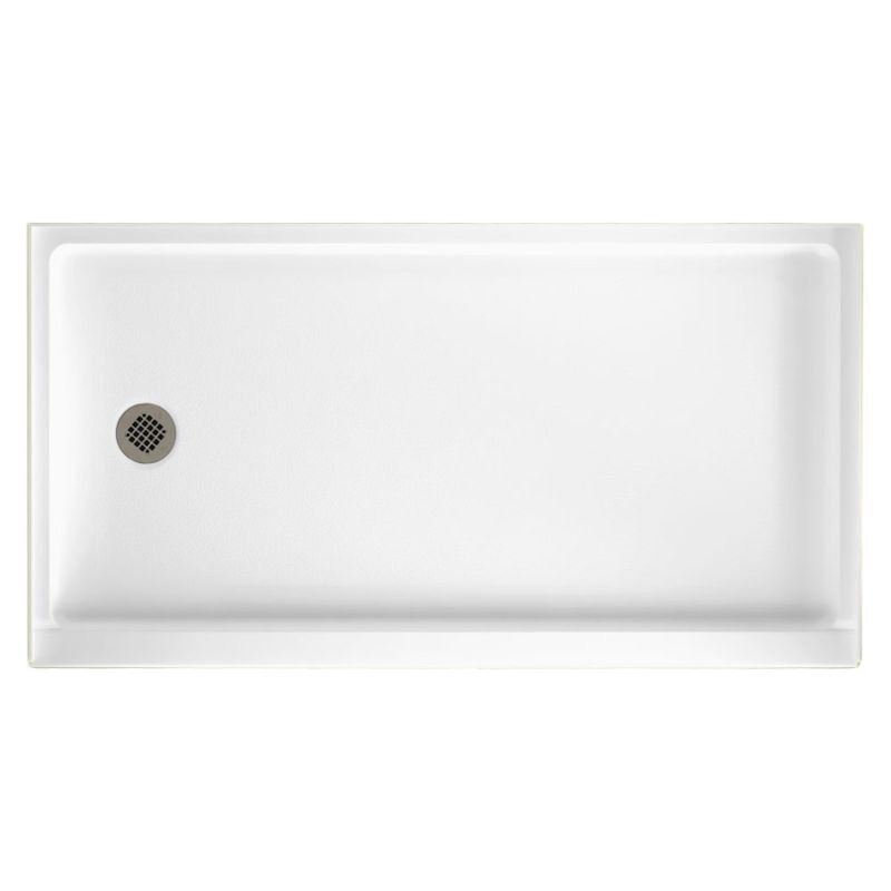 Base de douche 32" x 60" à simple seuil veritek, Blanc, Côté droit