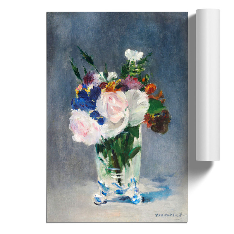 Flowers in a Crystal Vase by Edouard Manet - Frameless Print, 84cm H x 59cm W x 0.1cm D