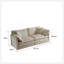 Canapé modulaire rembourré 4 pièces, 1 canapé 2 places 2 pièces et 2 repose-pieds, causeuse 2 places avec repose-pieds, chenille beige-118043771