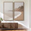 Grand ensemble d'art mural sur toile encadrée - Paysage de montagne côtière, impressions neutres de bord de mer beige et brun 60 po x 30 po x 2 pièces-155985637-155985632