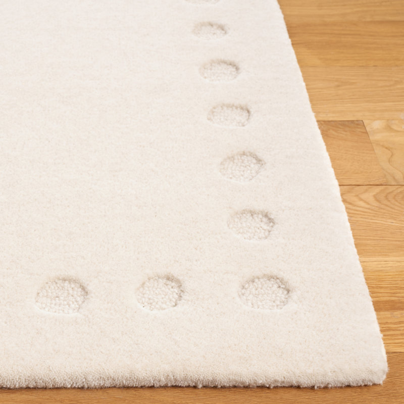 Tapis de couleur unie en coton touffeté à la main Talena, Rectangle de 5 pi x 8 pi