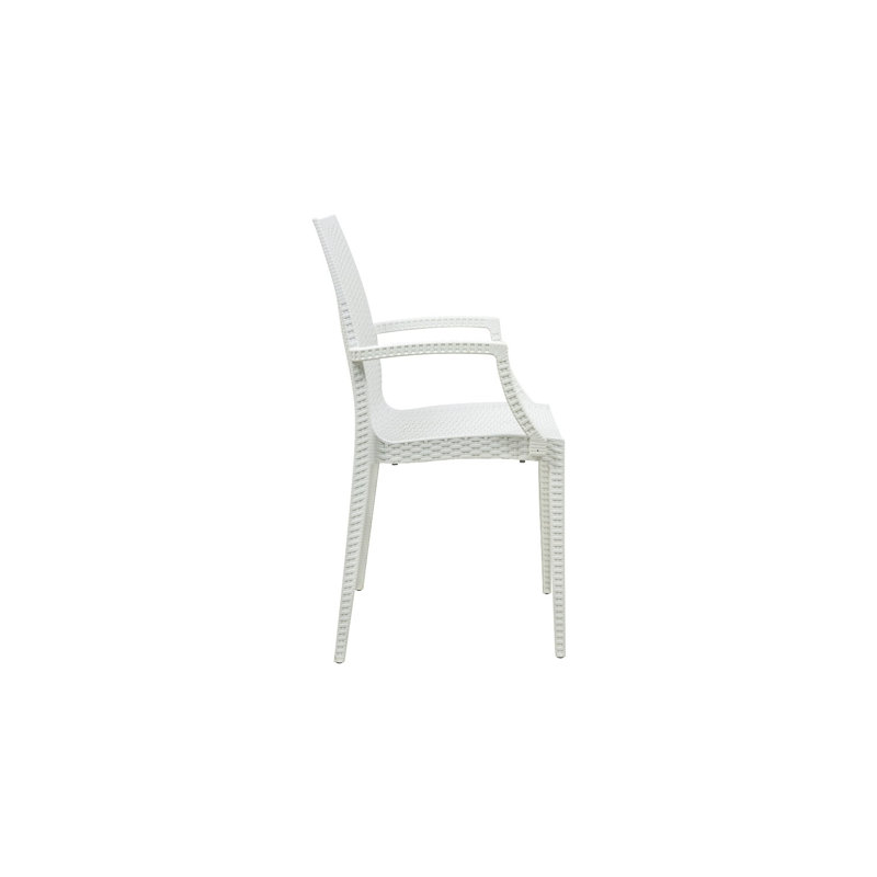  Chaise d'appoint intérieure / extérieure de couleur blanche - ensemble de 4