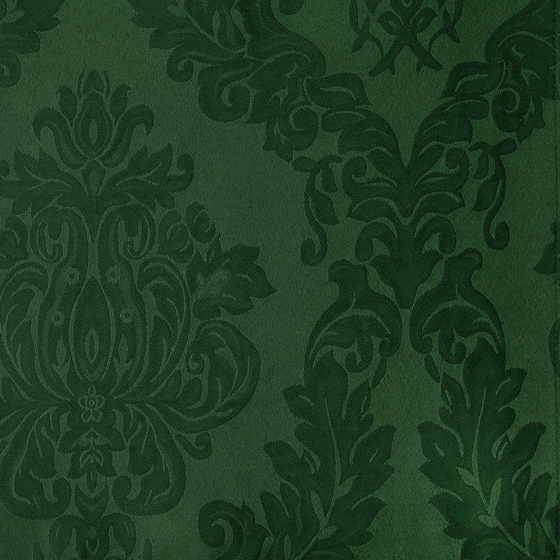 Nappe en jacquard de polyester uni à damas floral Burchfield, L 120 po x l 60 po, Hunter