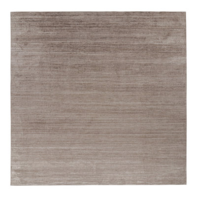 Rug & Kilim’S Oversized Textural Square Rug In Solid Beige-Brown Striae