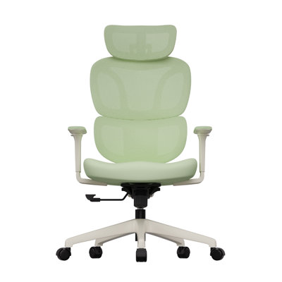 Chaise de travail ergonomique en filet, chaise de bureau à haut dossier avec verrouillage d'inclinaison à 3 niveaux, chaise de travail avec appui-tête et accoudoir et dossier réglables, soutien lombaire