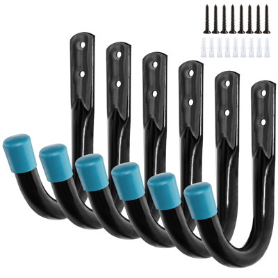 6-Pack Heavy Duty Garage Hooks Storage Rack Wall Mounted Storage Rack Utility Hooks