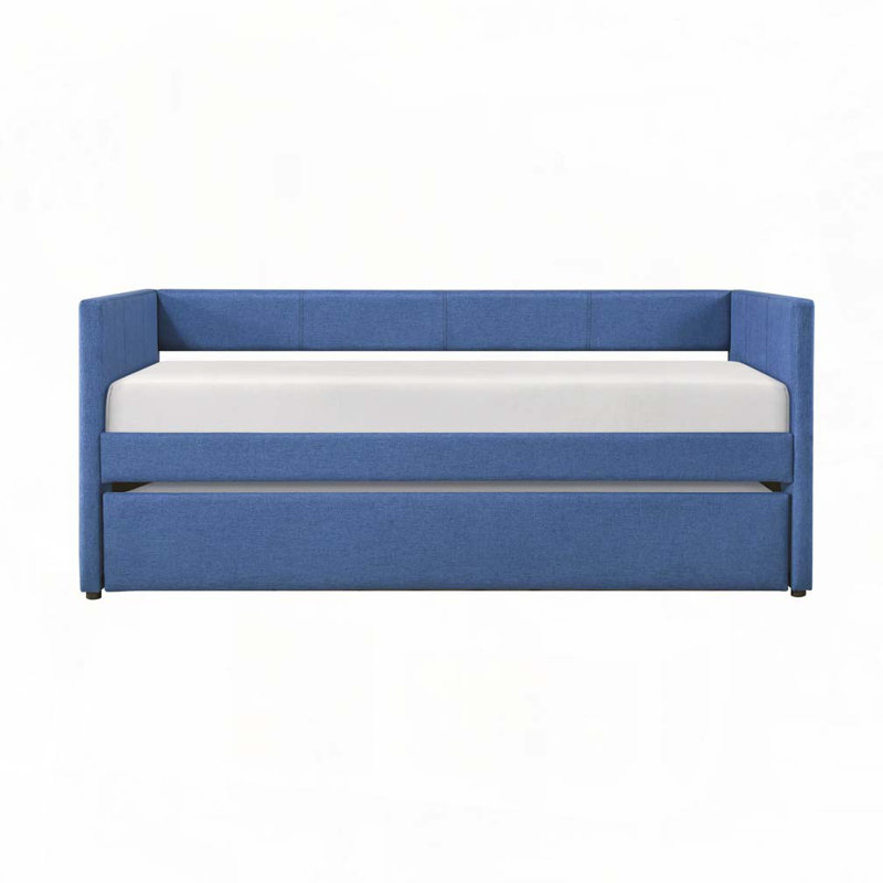 Lit de jour rembourré avec cadre en bois Upholstery, Bleu