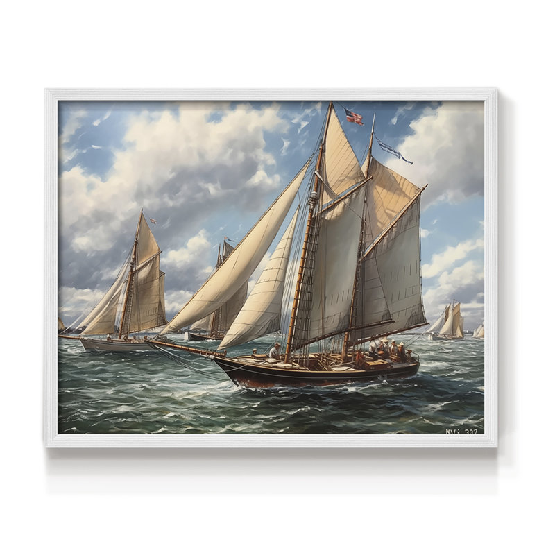 Série nautique CCXXX, Blanc, 16" H x 20" W