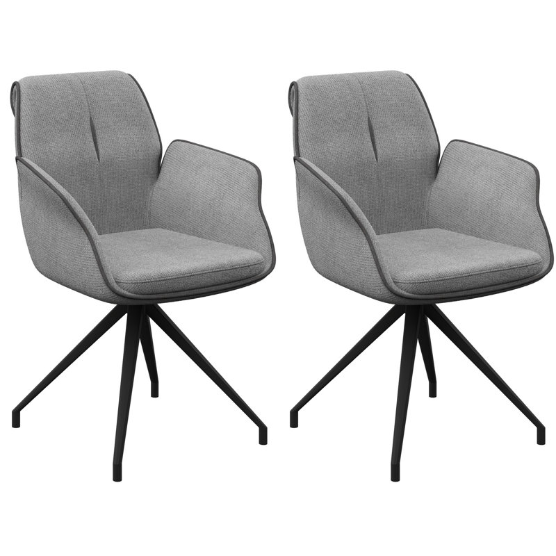 Armonia Fabric Swivel Dining ArmChair, Grey