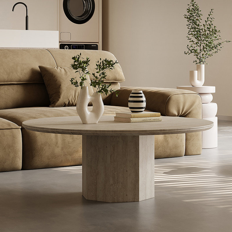 Table basse Wabi-sabi, H 13,77 po x L 31,49 po x l 31,49 po