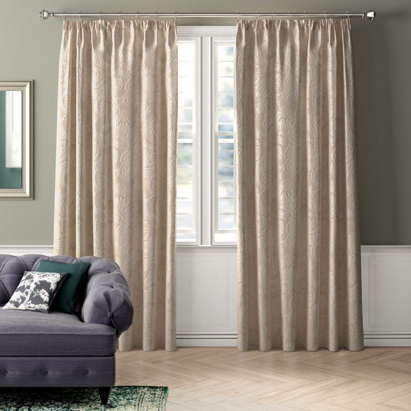 Duchess Semi Sheer Sliding Panel Pair, Cream, Width 116 x Drop 137cm