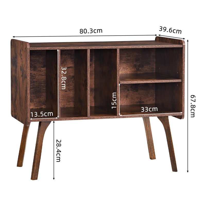 Record Player Stand With 4 Cabinet Holds Up To 220 Albums