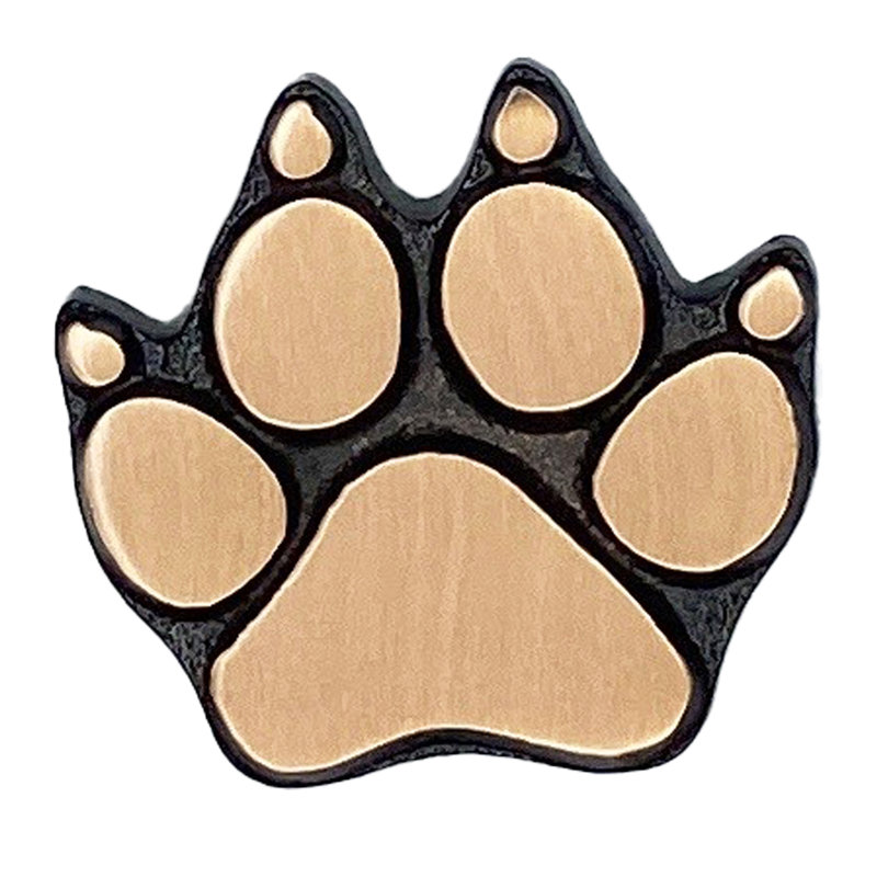 Bouton poussoir de patte de chien, Bronze