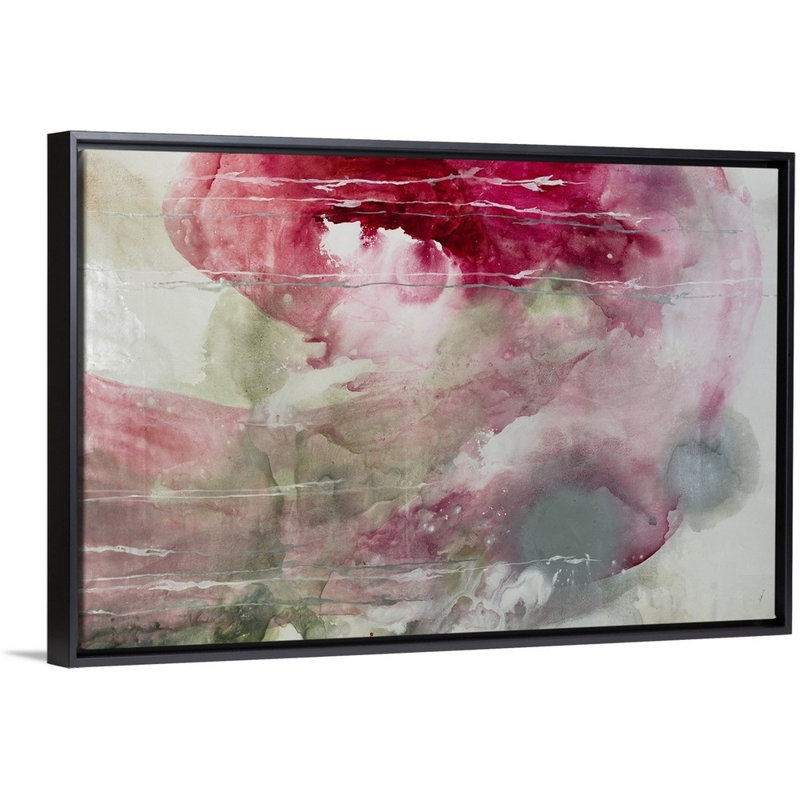 « symphonic matin », peinture sur toile, H 17,7 po x l 25,7 po x P 1,75 po, Cadre flottant noir