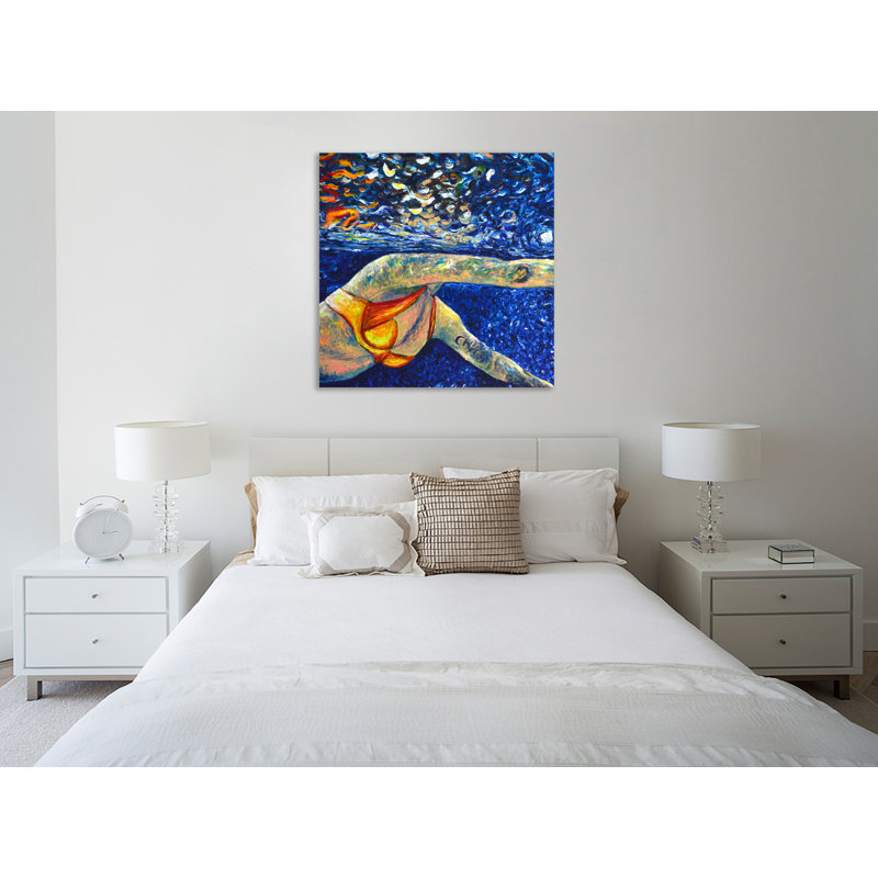 «Midnight Swim», toile tendue par Chiara Magni, H 30 po x l 30 po x P 1,5 po