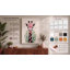 Pink Giraffe with Leaves Modern 1 Piece Wrapped Canvas Wall Art-136810440-136810442