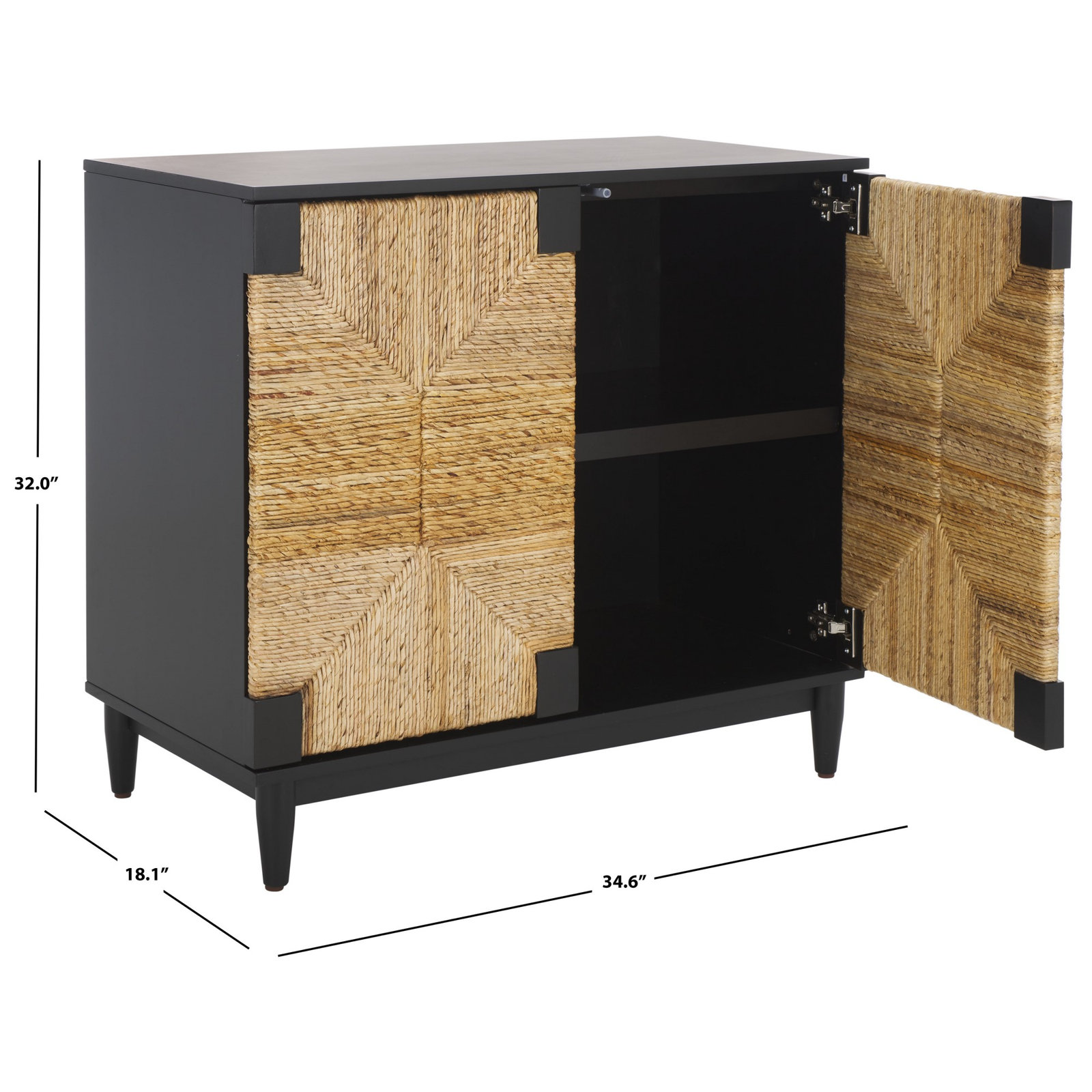 Aleja Mahogany Nightstand, Black