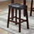 3-Piece Counter Height Glossy Print Marble Breakfast Table With Dining Stools