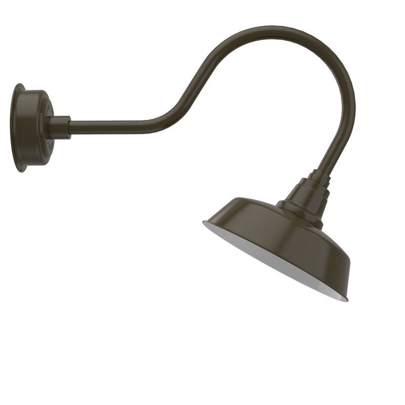 Luminaire de grange d’extérieur à del Vandervliet, H 8po x l 12 po x P 12 po, Bronze acajou