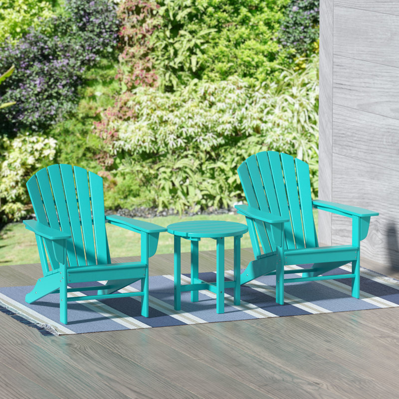 Chaise Adirondack en plastique avec table Altura, Turquoise