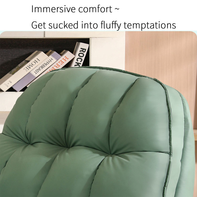 Stain-Resistant Recliner With Wide Footrest Swivel Recliner, Green