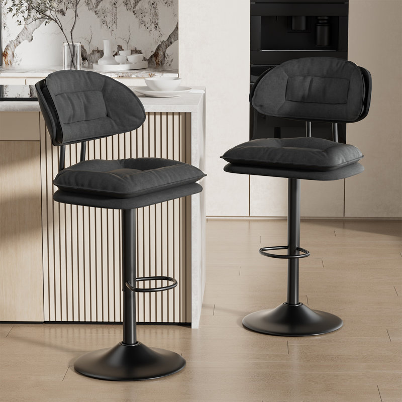 Height Adjustable Swivel Bar Stool, Green