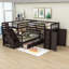 Lit superposé simple au dessus d'un lit double avec tiroirs Jamill Kids-1752923897