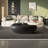 Cream style art pebble rotating end table