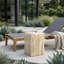 Tabouret de jardin carré en céramique émaillée pour la décoration intérieure - Tabouret décoratif d'extérieur avec grille pour le salon - 19 po, beige et blanc