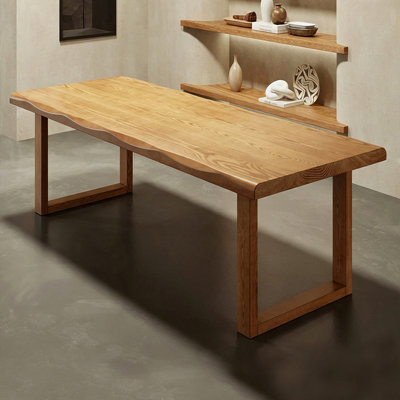 Burlywood Rectangular Solid Wood Dining Table