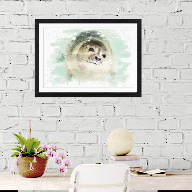 Seal - Wall Art, 50cm H x 76cm W x 3cm D, Wrapped Canvas
