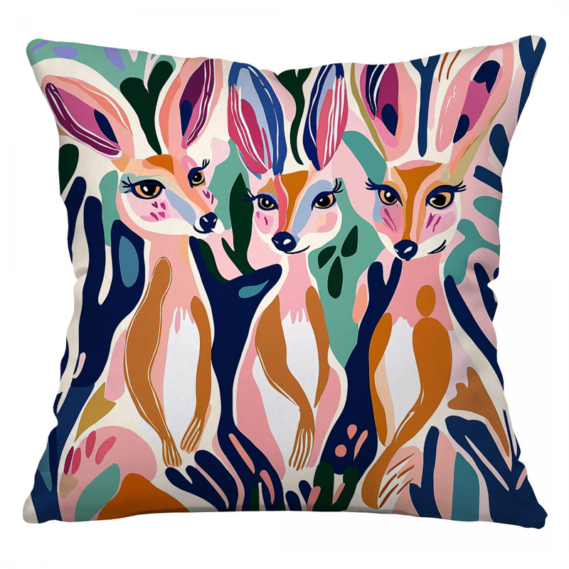 Coussin décoratif Kangaroo Trio, Carré 26 po