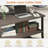 2 Piece All-Weather Outdoor Patio Set with Metal Sofa and Rectangular Coffee Table, Khaki Frame and Gray Cushions-260723333-260723328