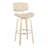 Lombardi 30" Mid-Century Modern Fixed-Height Barstool With Swivel In Natural Wood And Cream Faux Leather With Round Chrome Metal Footrest By Lumisource - Set Of 2-1663045111-1663045105